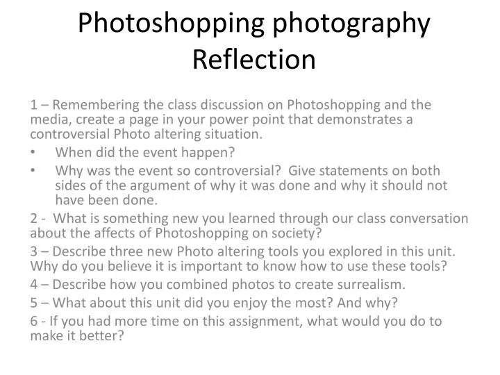 photoshopping photography reflection