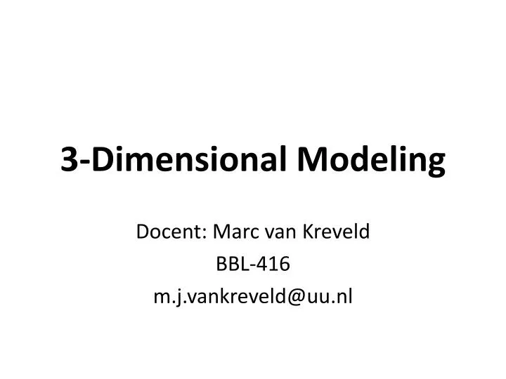 3 dimensional modeling