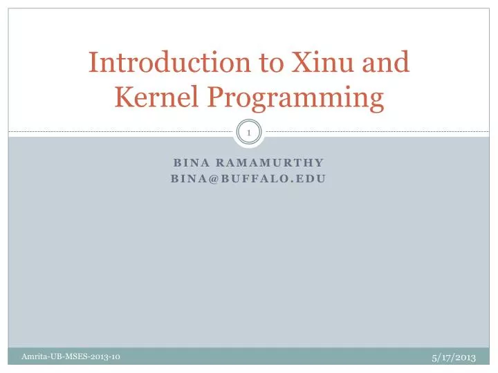 introduction to xinu and kernel programming