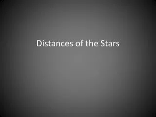Distances of the Stars