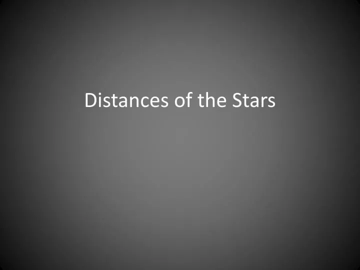 distances of the stars