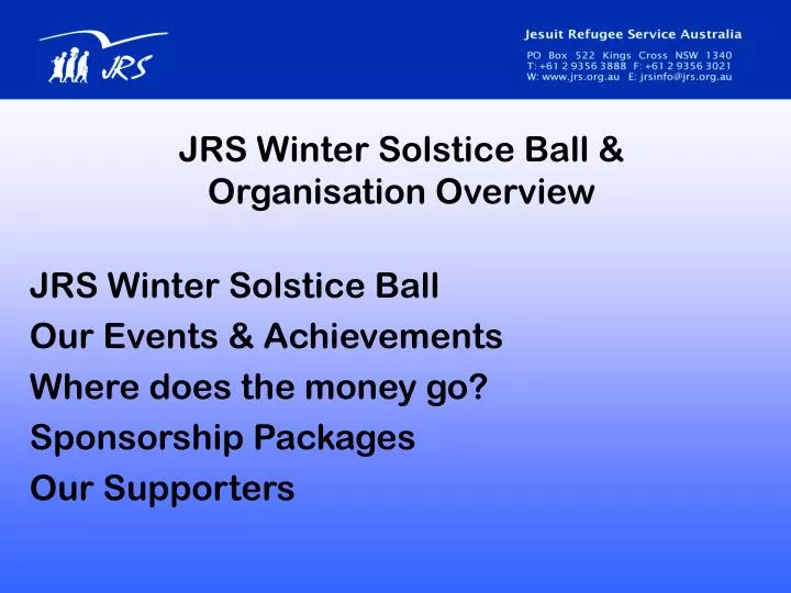 jrs winter solstice ball organisation overview
