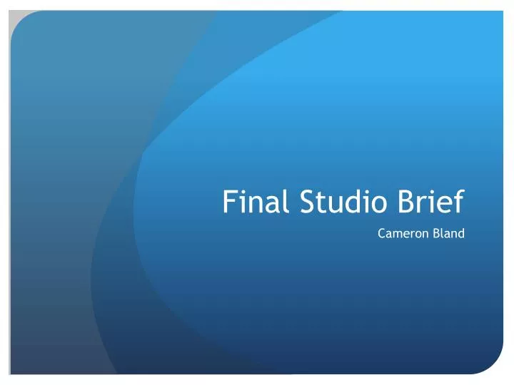 final studio brief