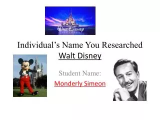 Individual’s Name You Researched Walt Disney