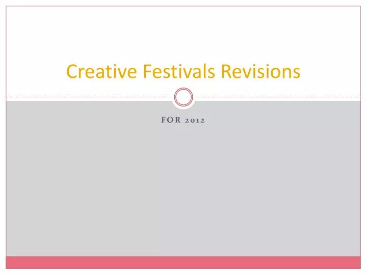 creative festivals revisions