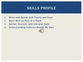 Skills Profile