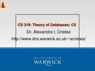 CS 319: Theory of Databases: C5