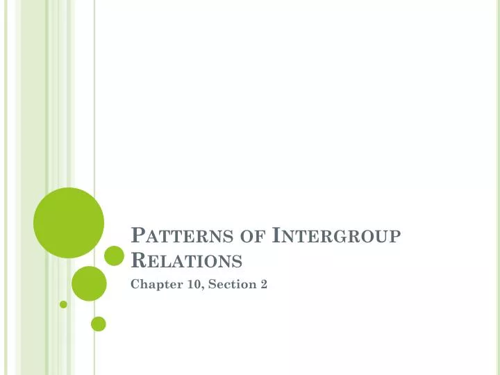patterns of intergroup relations