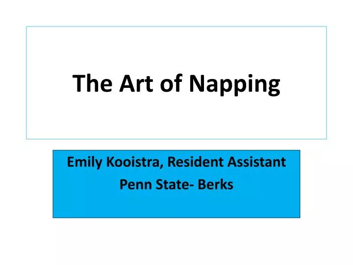 the art of napping