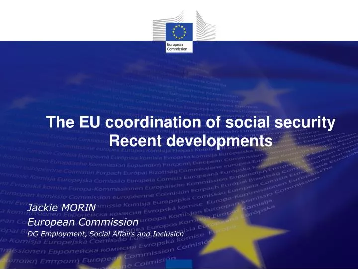 the eu coordination of social security recent developments