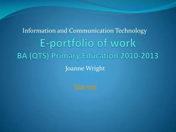 e portfolio of work ba qts primary education 2010 2013