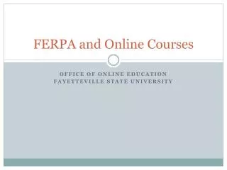 FERPA and Online Courses