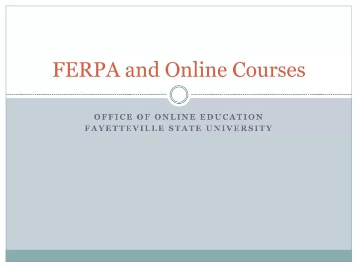 ferpa and online courses