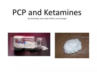 PCP and Ketamines By: Brad Boyle, Jason Taylor- Ohmes , Lacy Flanagan