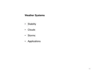 Weather Systems Stability Clouds Storms Applications