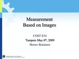 Measurement Based on Images