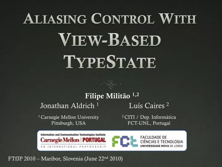 aliasing control with view based typestate