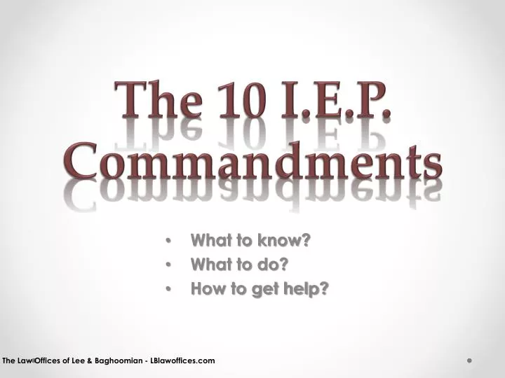 the 10 i e p commandments