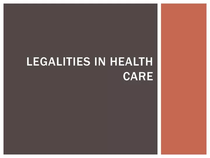 legalities in health care