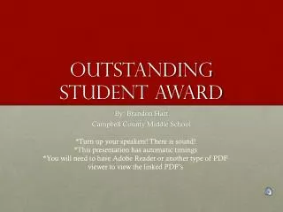 Outstanding Student Award