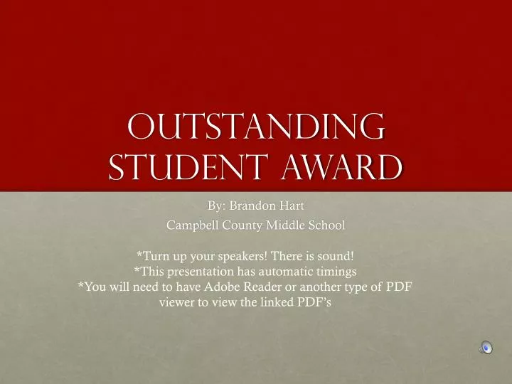 outstanding student award