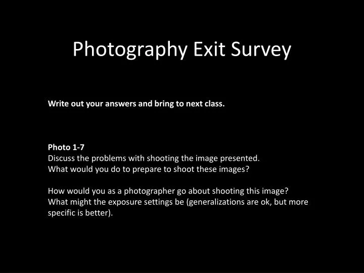 photography exit survey