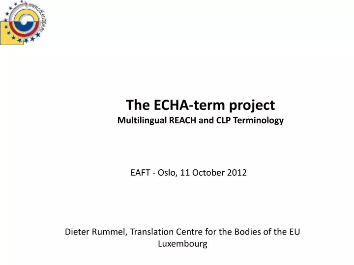 the echa term project multilingual reach and clp terminology