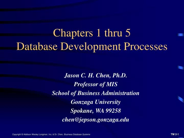 chapters 1 thru 5 database development processes