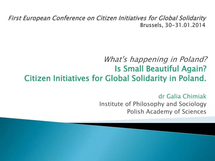 first european conference on citizen initiatives for global solidarity brussels 30 31 01 2014