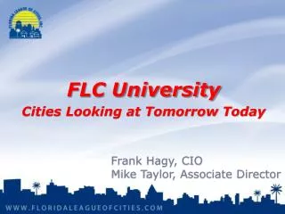 FLC University Cities Looking at Tomorrow Today