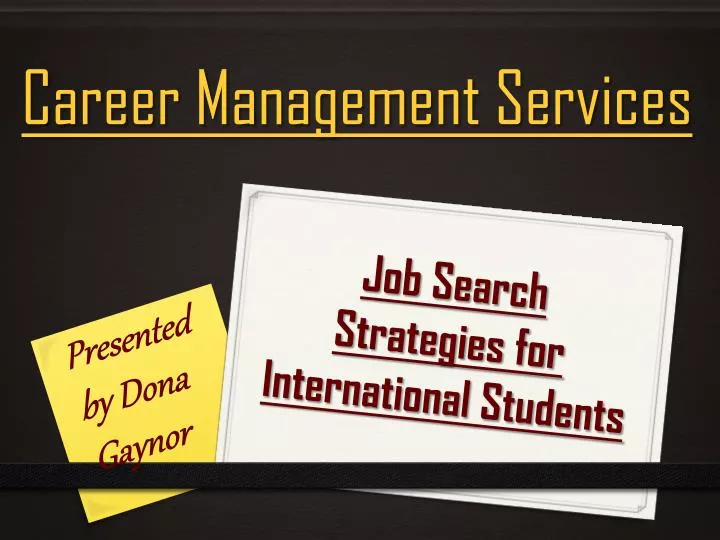 job search strategies for international students