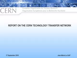 Report on the CERN Technology Transfer Network