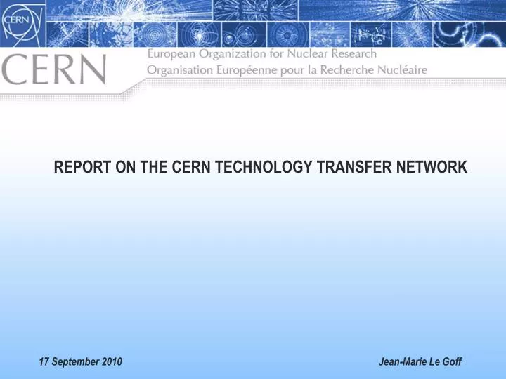 report on the cern technology transfer network