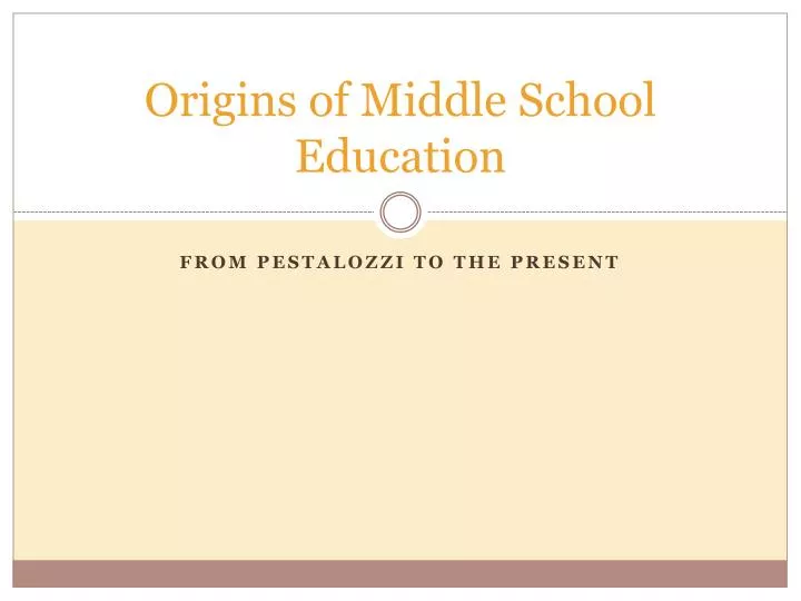 origins of middle school education