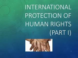 International Protection of Human Rights (Part I)