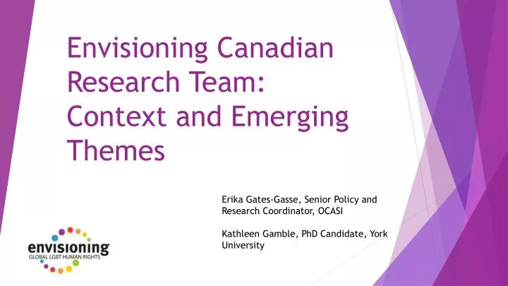 envisioning canadian research team context and emerging themes