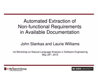 Automated Extraction of Non-functional Requirements in Available Documentation