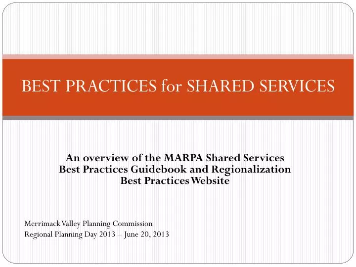 best practices for shared services