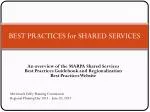 BEST PRACTICES for SHARED SERVICES - slide 1
