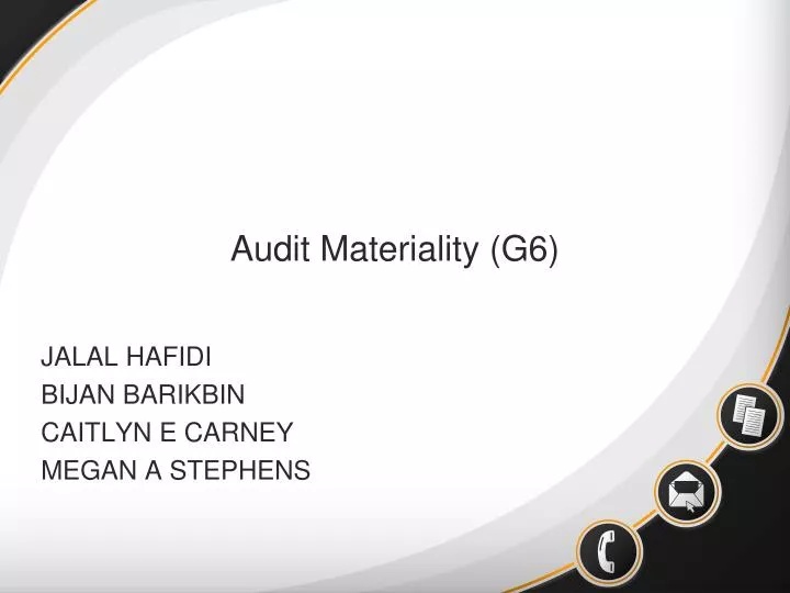 audit materiality g6