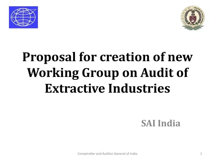 proposal for creation of new working group on audit of extractive industries