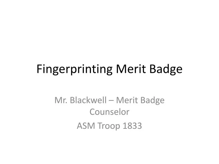 fingerprinting merit badge