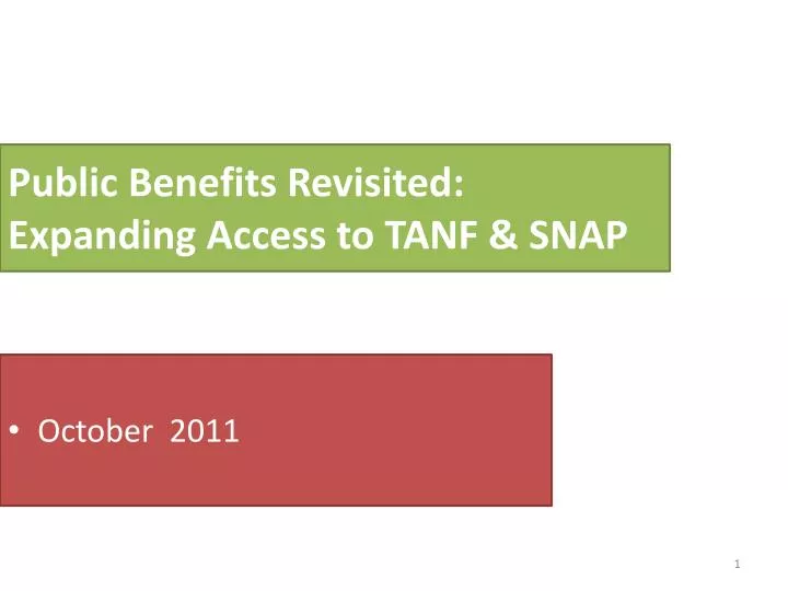 public benefits revisited expanding access to tanf snap