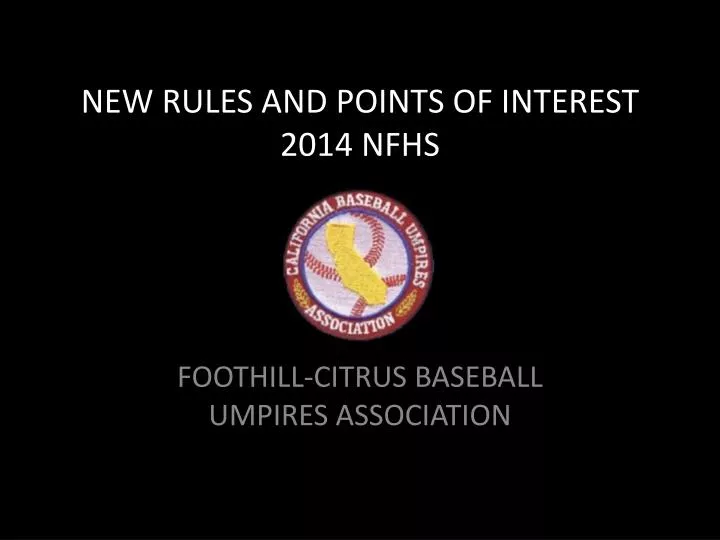 new rules and points of interest 2014 nfhs