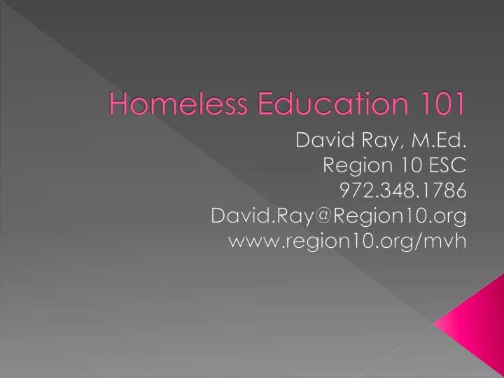 homeless education 101
