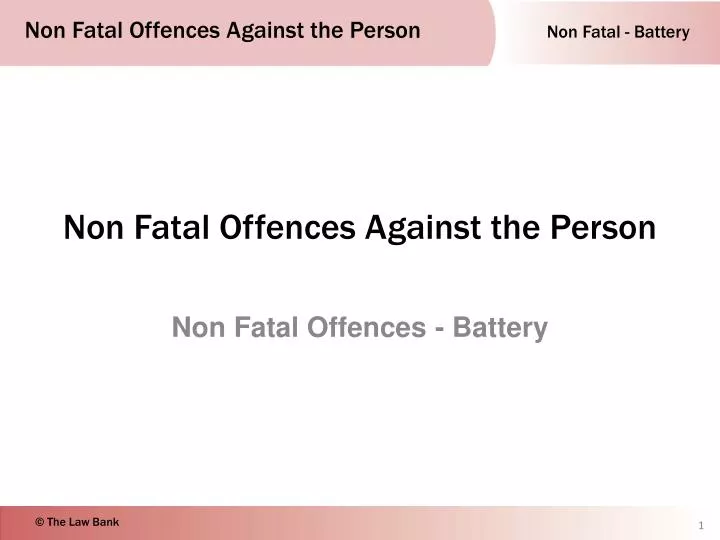 non fatal offences against the person