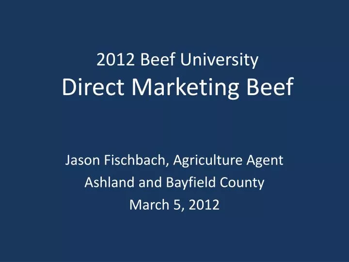 2012 beef university direct marketing beef