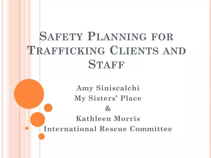 safety planning for trafficking clients and staff