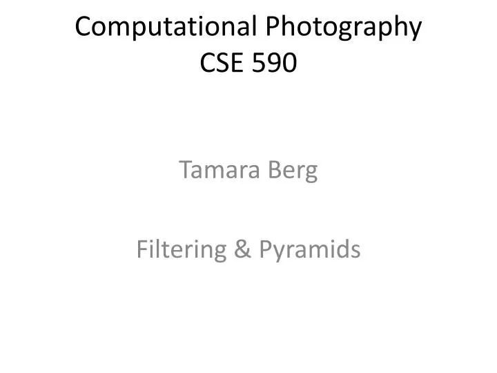 computational photography cse 590