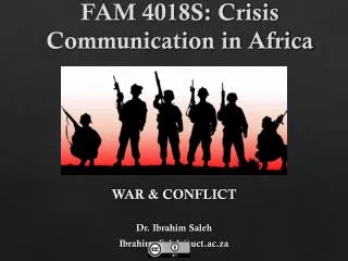 FAM 4018S: Crisis Communication in Africa